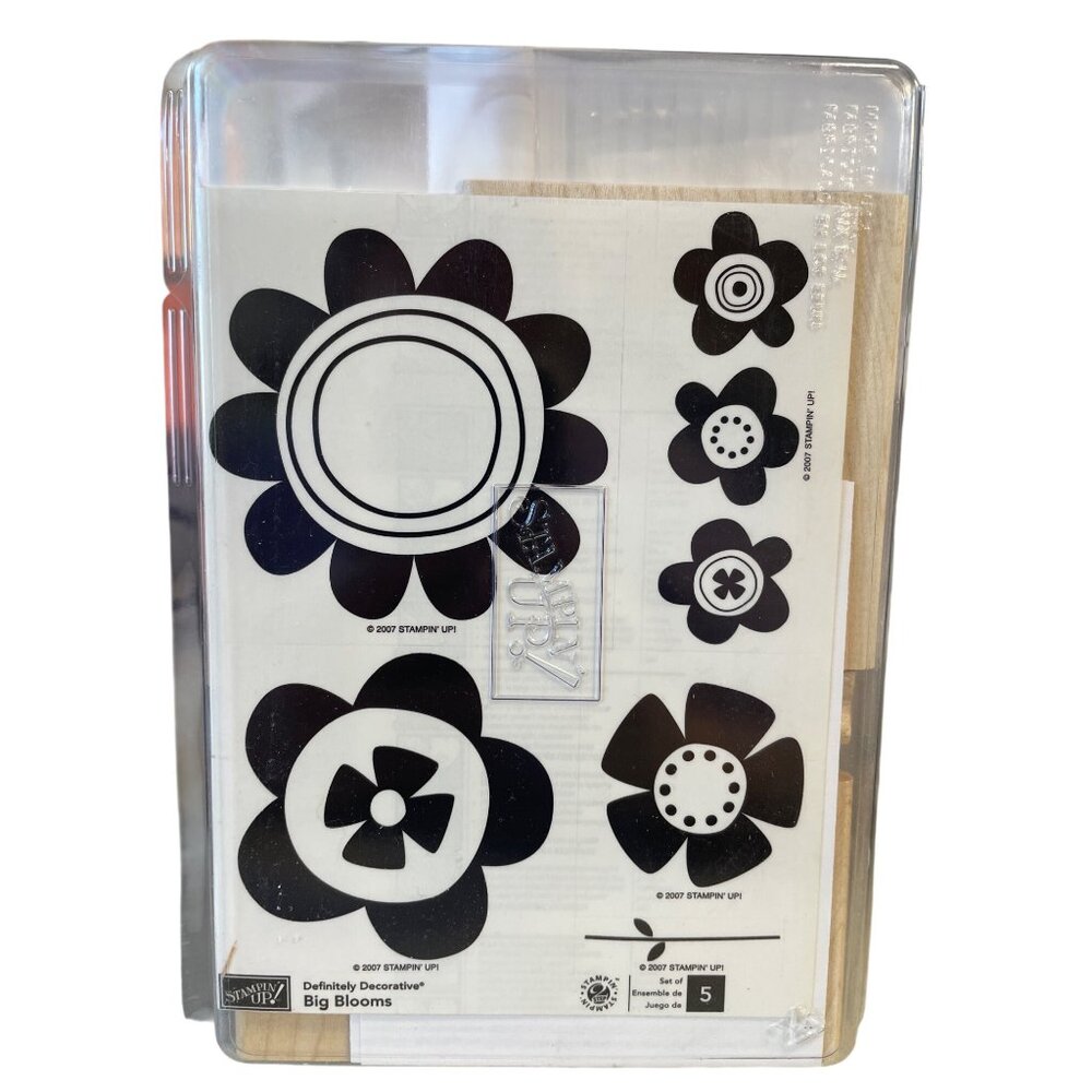 Stampin Up Mounted‎ Rubber Stamp Big Blooms Flower Petals